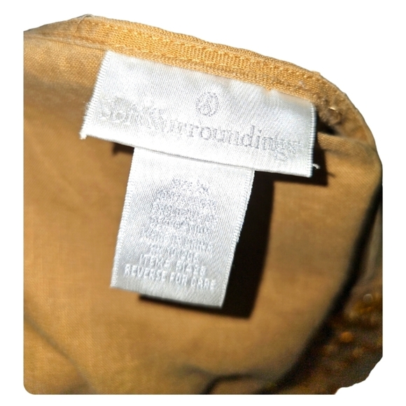 Soft Surroundings Pale Wheat color Embellished Linen Tunic Bohemian 2XL - Picture 6 of 8